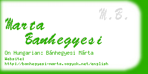 marta banhegyesi business card